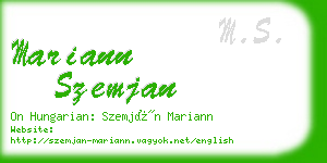 mariann szemjan business card